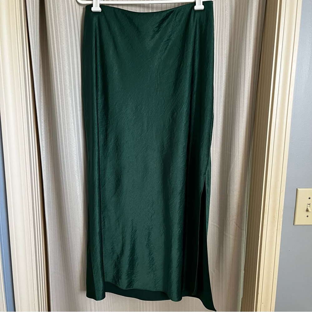 Madewell Maxi Slip Skirt in Emerald Green
